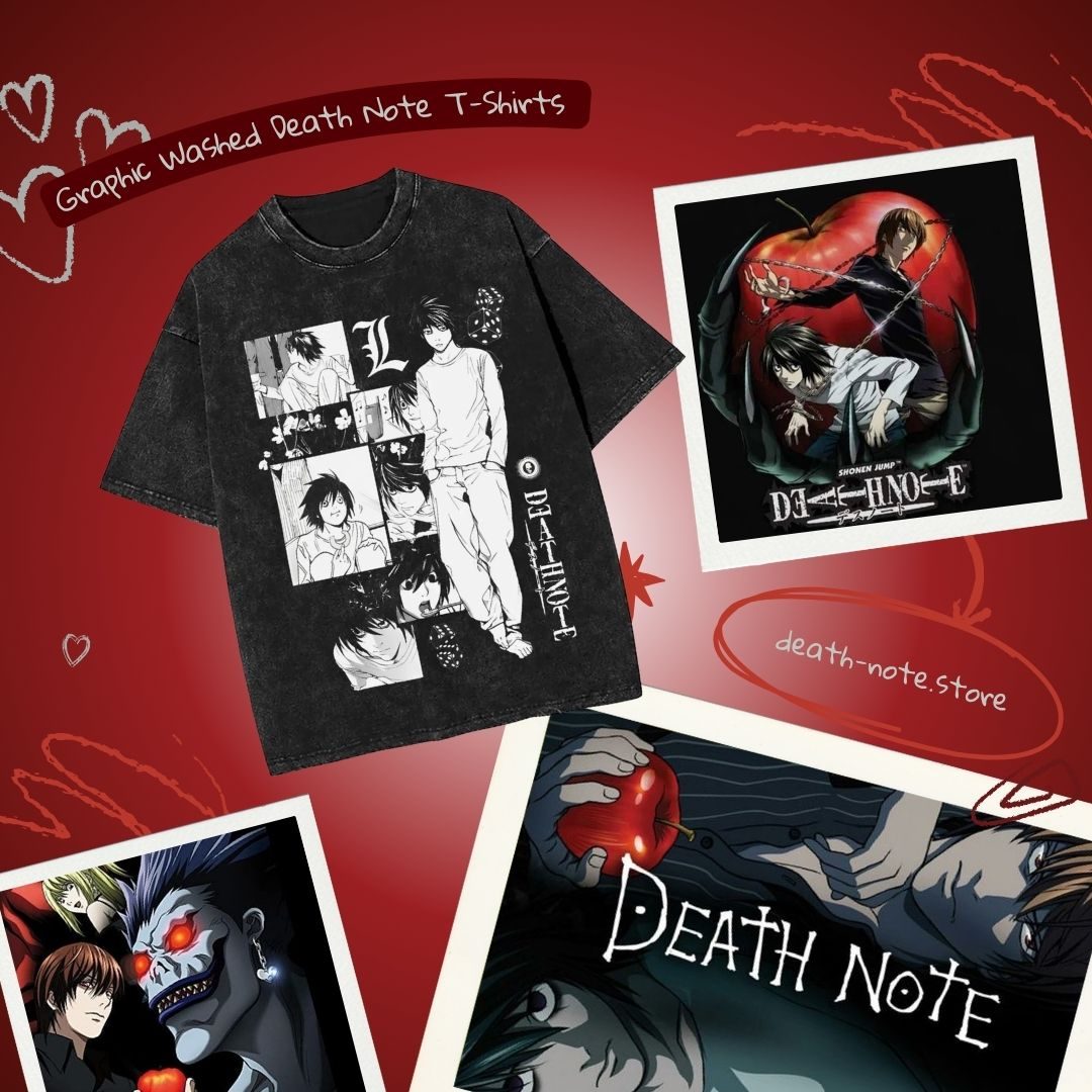 Graphic PTTT2306 Washed  Death Note T-Shirts